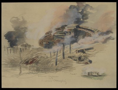 Tank on the Somme, September 1916 by Louis Dauphin